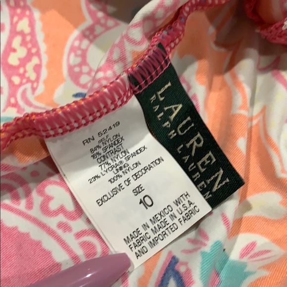 Two piece swimsuit Lauren by Ralph Lauren Sz 10 - Picture 6 of 6
